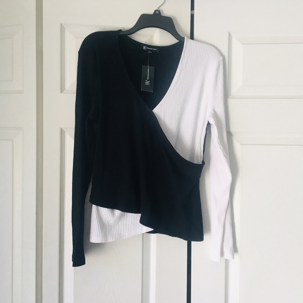 NWT Color block cross top